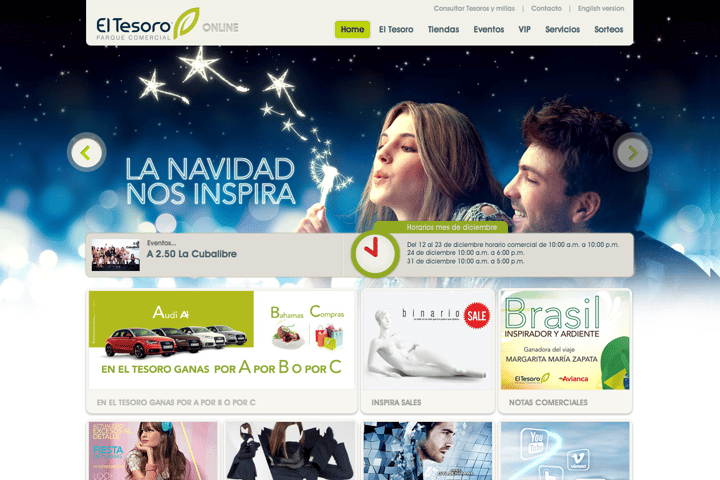 El Tesoro Parque Comercial website preview
